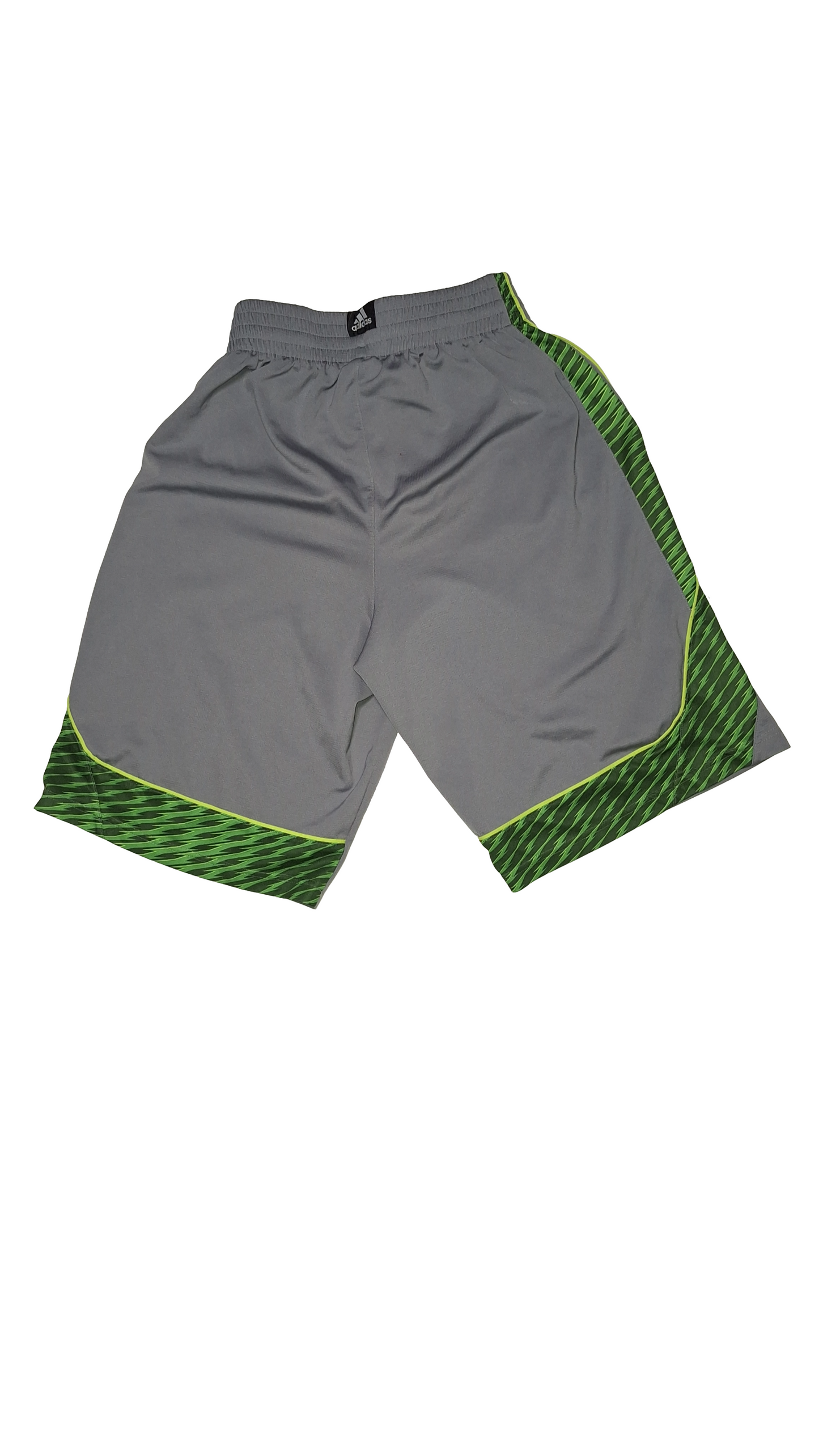 Adidas Athletic Grey And Green Basketball Shorts
