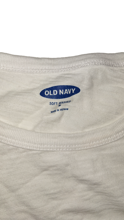 Old Navy Striped Ringer White T-shirt