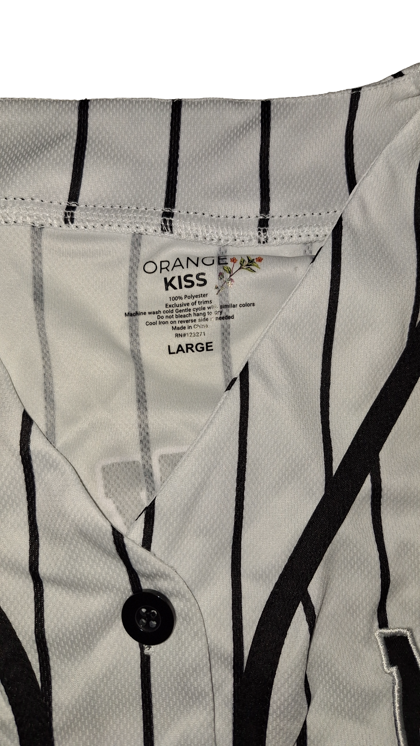 Pinstripe NY Baseball Black And White Jersey