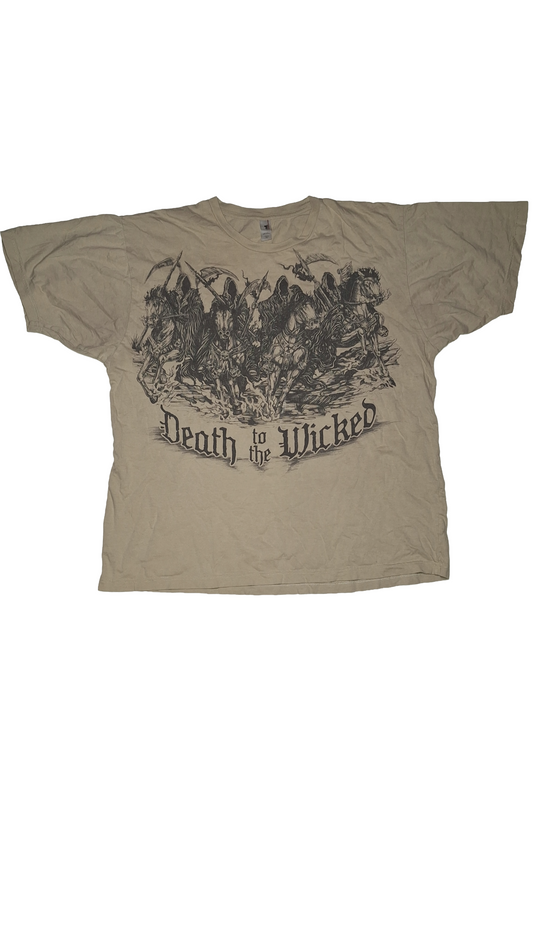 Y2K Gothic Streetwear Tan T-shirt