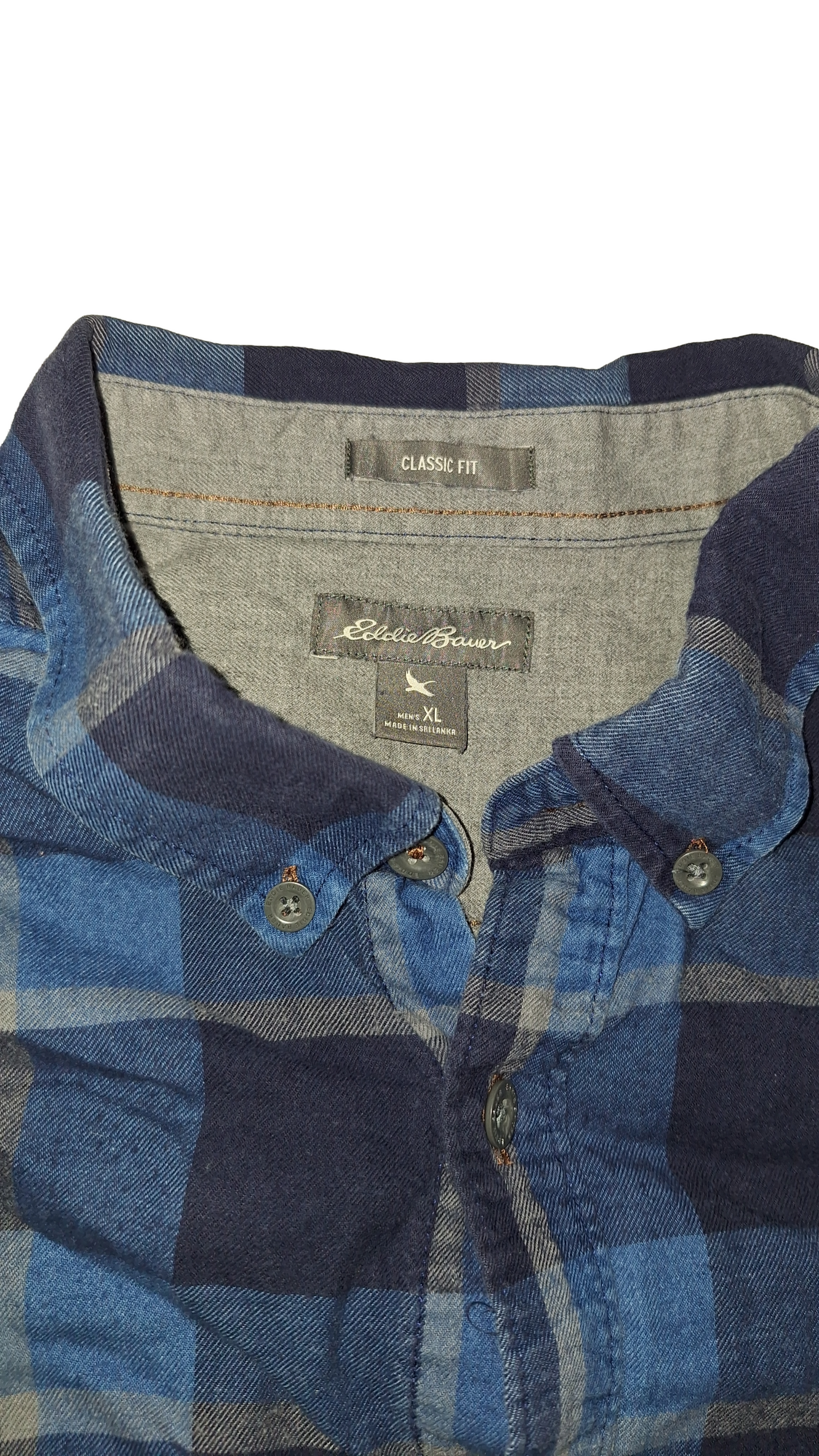 Button Up Blue And Black Flannel Shirt