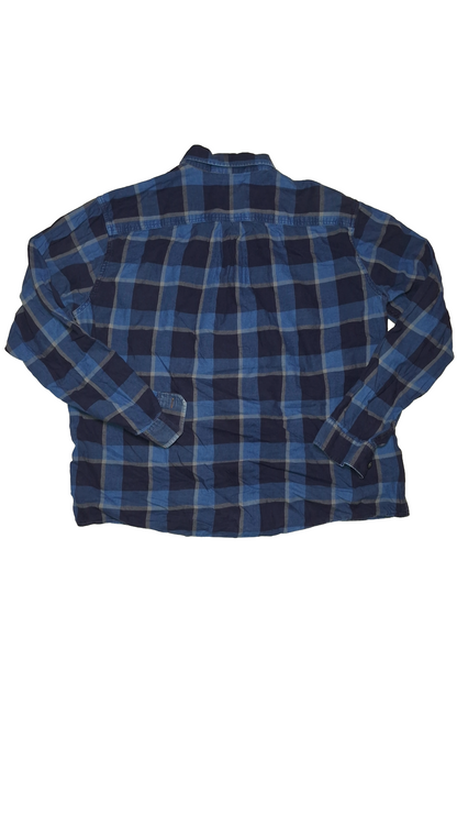 Button Up Blue And Black Flannel Shirt