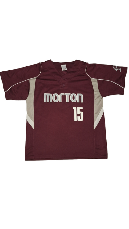 Morton White and Red Baseball Jersey