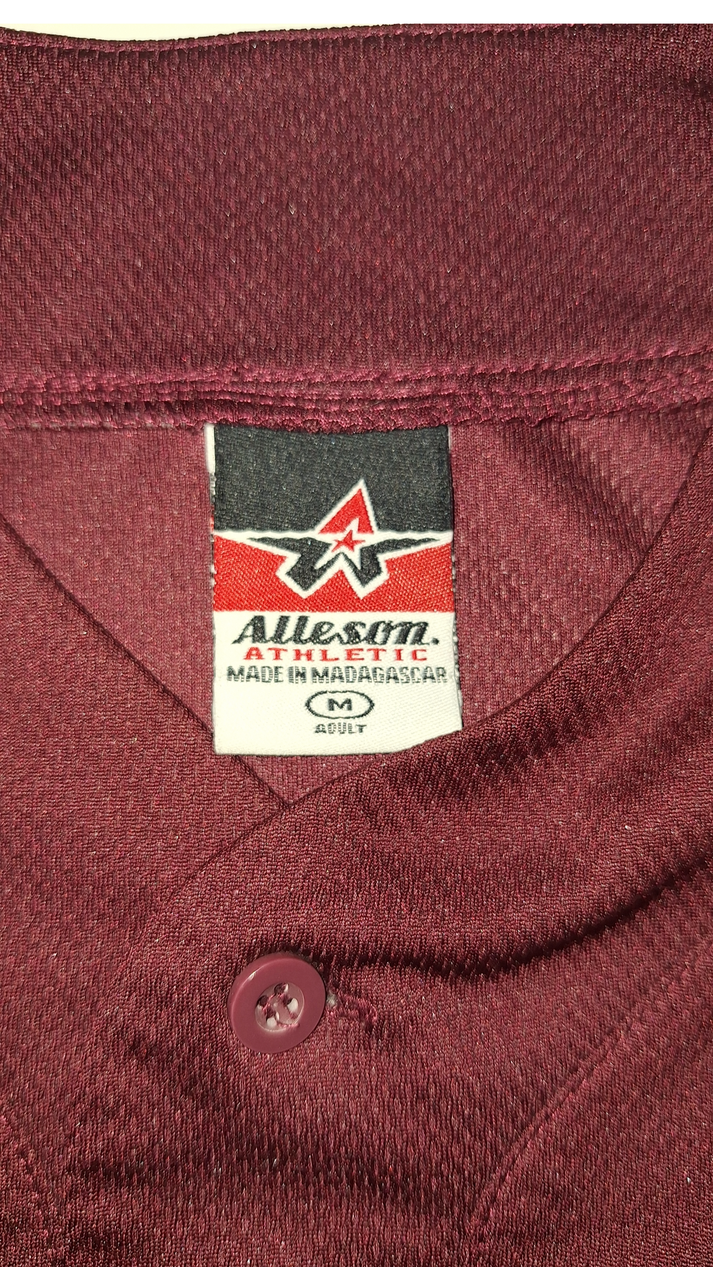 Morton White and Red Baseball Jersey