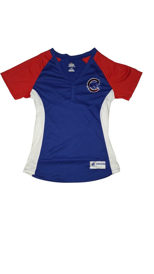 Majestic Chicago Cubs Red And Blue Jersey