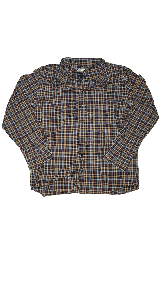 Multi-Colored Plaid Button-Up Shirt