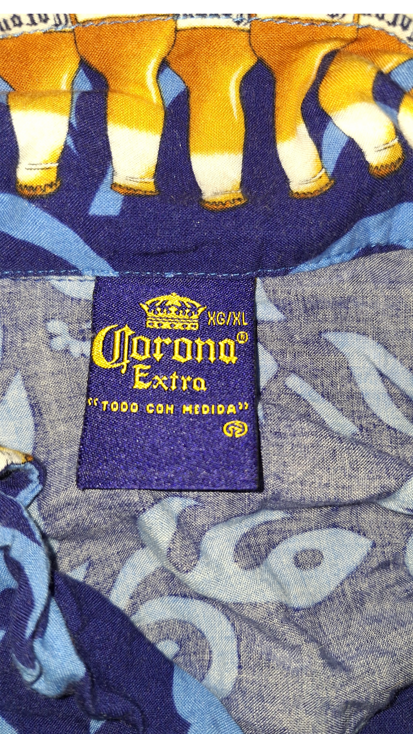 Corona Extra Beer Logo Blue Yellow Shirt