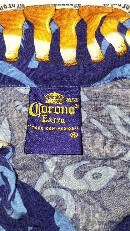 Corona Extra Beer Logo Blue Yellow Shirt