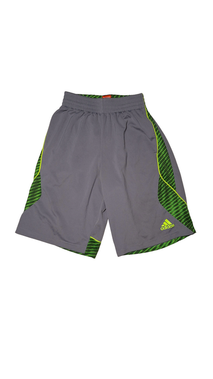 Adidas Athletic Grey And Green Basketball Shorts