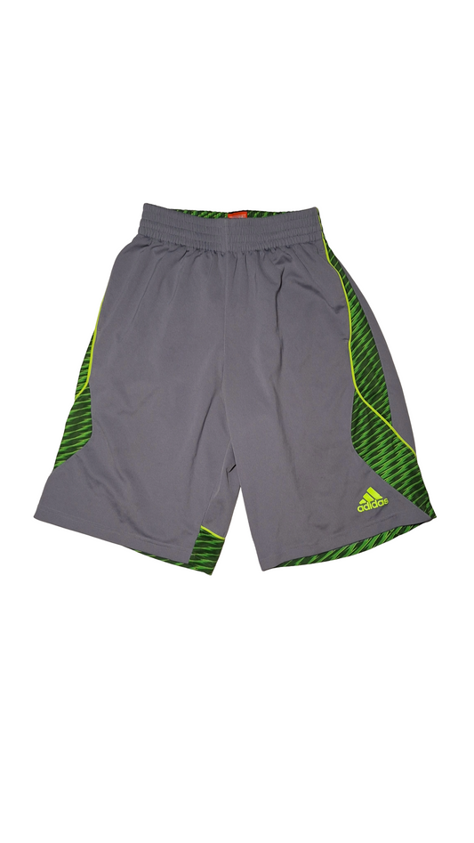 Adidas Athletic Grey And Green Basketball Shorts