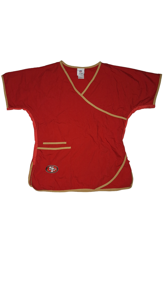 49ers Red And Gold V Neck Team Apparel